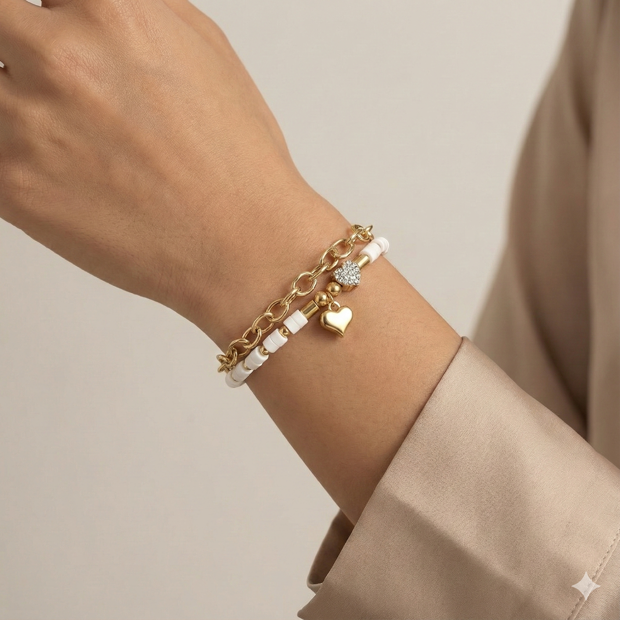 Pulsera con Cuentas y Cadena - Paquete de 12 piezas 14.08 c/u