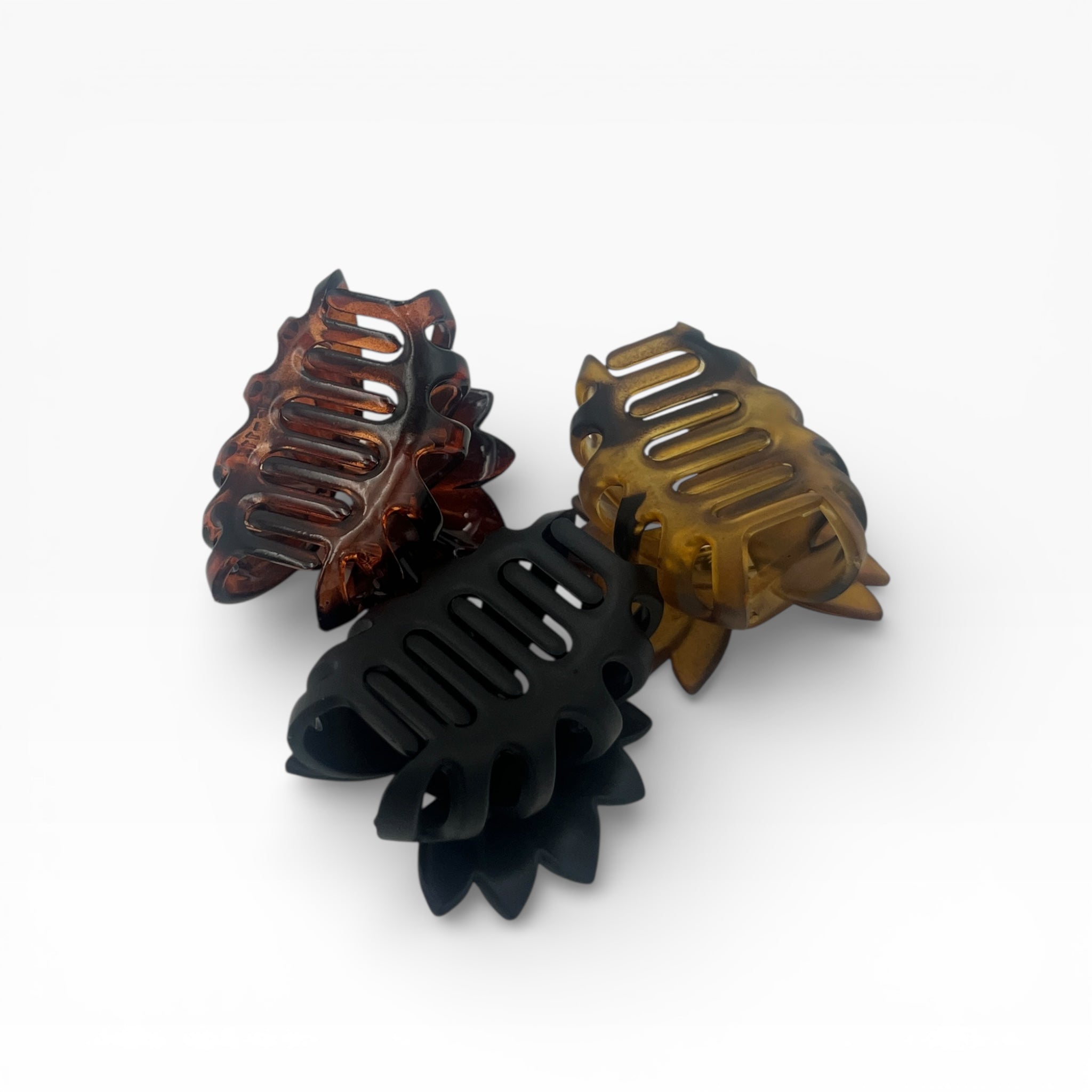 Pinza Chica Mate y Brilloso Tonos Cafés - Paquete de 12 piezas 2.58 c/u