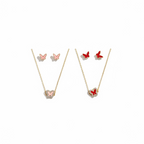 Collar con Aretes Mariposa - Paquete de 12 piezas 11.25 c/u