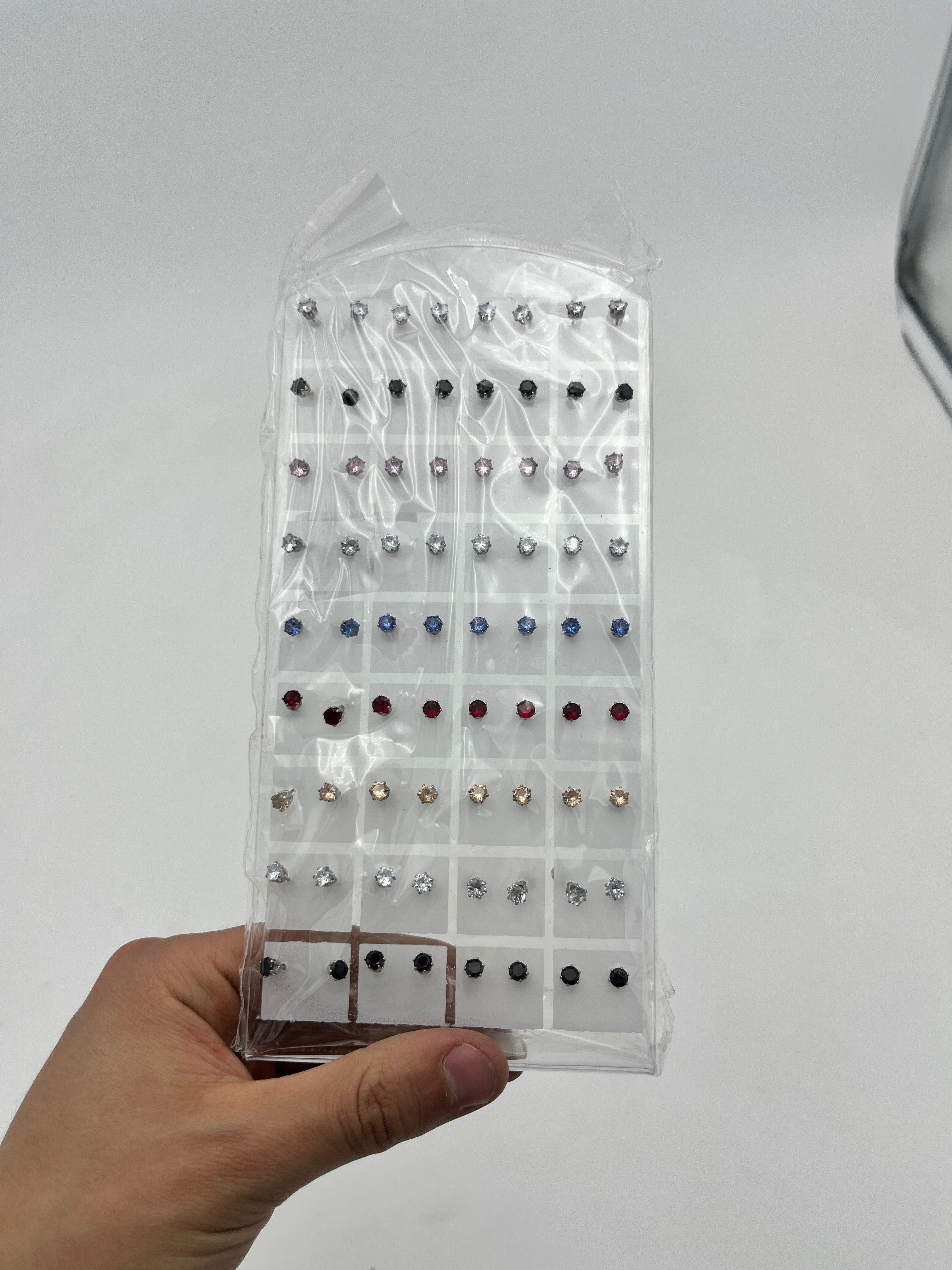 Broqueles zirconia chicos colores - Paquete de 36 piezas 1.75 c/u