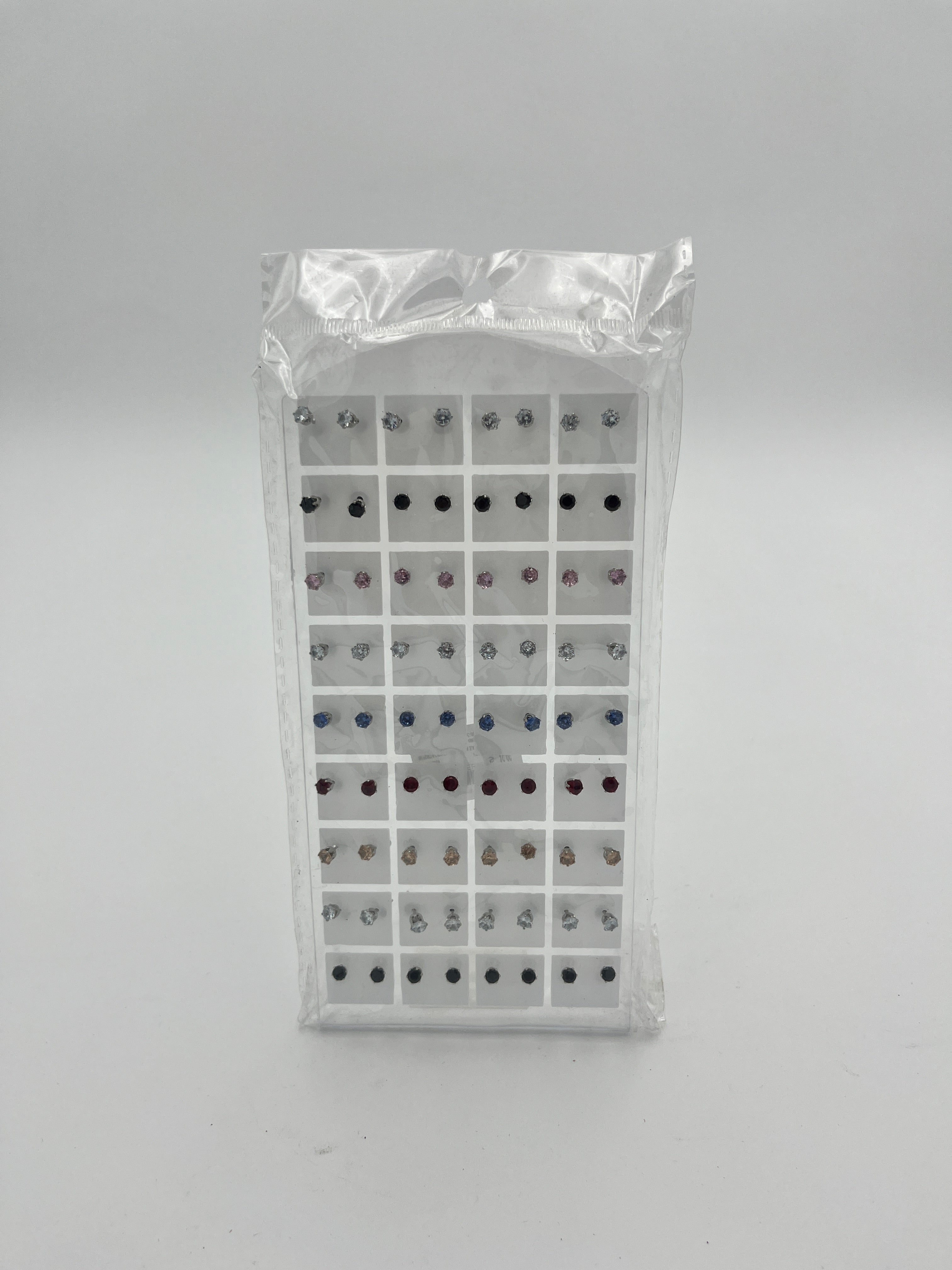 Broqueles zirconia chicos colores - Paquete de 36 piezas 1.75 c/u