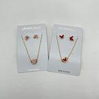 Collar con Aretes Mariposa - Paquete de 12 piezas 11.25 c/u