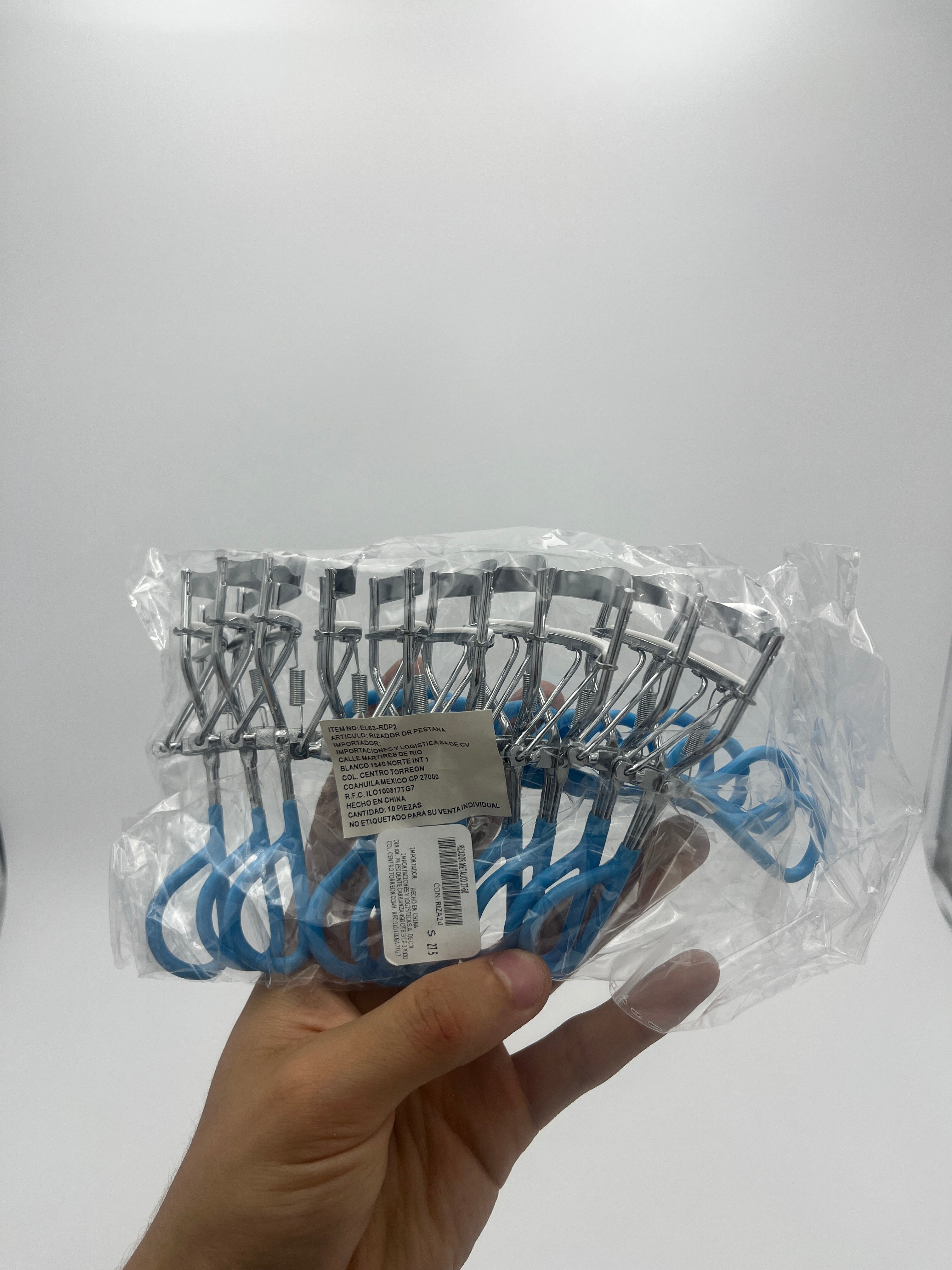 Rizador Metálico Azul Con Resorte - Paquete de 10 piezas 8.40 c/u