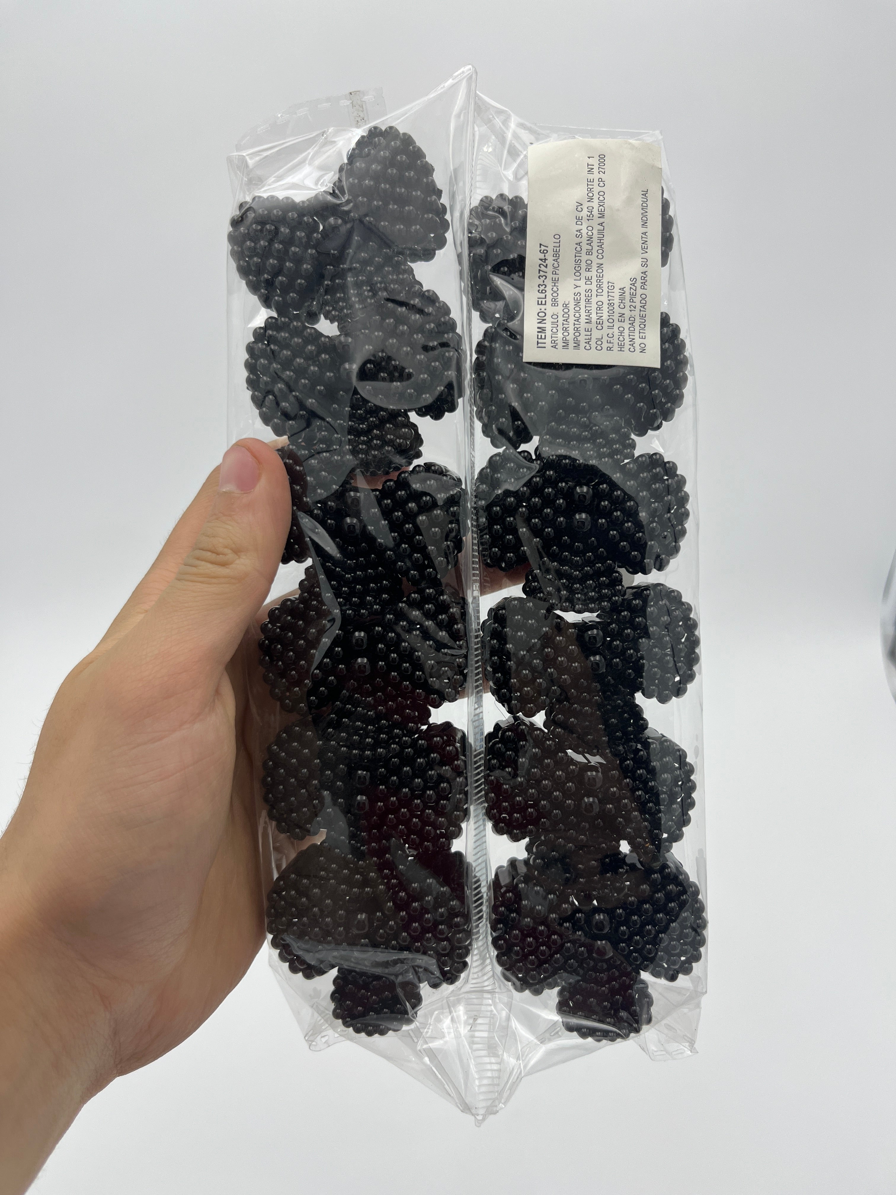 Pinza Chica Moño Negro - Paquete de 12 piezas 2.58 c/u