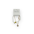 Pulsera Doble Capa con Cuentas Blanca y Carita Feliz - Paquete de 12 piezas 14.08 c/u